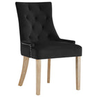 Modway Pose Performance Velvet Dining Chair - Black - 2 Pack-Studded Nailhead Trim