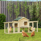 PawHut Chicken Coop, Wooden Large Rabbit Hutch with Nesting Box, Run - Ramp-Spacious indoor area for a comfortable and private surrounding