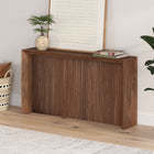 Hudson&Canal Piedmont 56"W Console Table - Satin Walnut-Clean with a soft, dry cloth and no harsh chemicals or abrasive cleaning materials