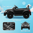 Qaba 12V Volkswagen Beetle Licensed Kids Electric RC Car - Black-Four wheels suspension system offers comfortable rides on flat roads 