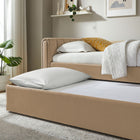 Modway Veyla Channel Tufted Performance Velvet Twin Daybed with Trundle - Taupe-Wood Slat Support System
