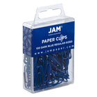 JAM Paper Colourful Standard Paper Clips - 1"- Dark Blue - 100 Pack-Size: 1 inch (Standard/Regular) | Keep your stacks of paper organized with coloured paper clips