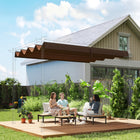 Outsunny UV30+ Protected 8' L x 9.4' W Retractable Pergola Canopy for 7' L x 10' W Pergola Frame - Coffee-This pergola cover has pockets only for five bars