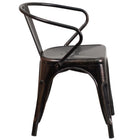Flash Furniture Metal Indoor/Outdoor Table Set with 2 Arm Chairs, Black/Antique Gold (CH31330270BQ)-Assembly Required