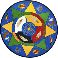 Joy Carpets Spirit of Truth Area Rug - 7'7" Round - Multicolour-Manufactured with premium WearOn Nylon for lasting beauty and durability in high-traffic areas