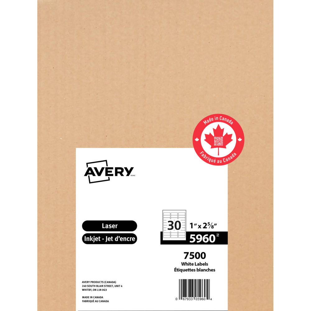 Avery White Rectangle Labels with Easy Peel, 1