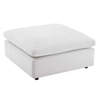 Modway Commix Down Filled Overstuffed Performance Velvet Ottoman - White-Solid Wood Construction