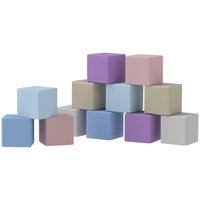 Soozier Toddlers Soft Play Foam Blocks 12-Piece Set - Pastel Colours-Suitable for use in school, daycare, or at home 