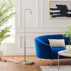 Modway Element Transparent Glass Glass and Metal Floor Lamp - Satin Nickel-Iron Base