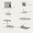 PawHut 7-Piece Cat Wall Shelf Furniture Set - Grey-Soft plush and sisal wrapping cater to natural feline behaviours 