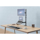 SHOPPINGALL Extra Tall Dual Monitor And Laptop Mount Stand with 31.5 inch Pole for Laptop up to 17" Monitors up to 32" - SA-LH07L-Black-9