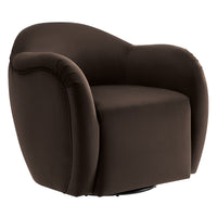 Modway Compose Performance Velvet Swivel Armchair - Chocolate Brown-Stain-resistant Performance Velvet