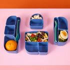 b.box Silicone Bento Tray Lunchbox - Ocean-One-piece design with rounded corners for easy cleaning