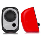 Edifier R12U USB Powered Active Wired Computer Speakers with Volume Control Headphone Jack - Red-Stylish and space-saving design: Wrapped in a wood grain vinyl finish with a low-profile grille, this subwoofer blends seamlessly into any room décor. The slim vertical cabinet design allows for flexible placement in tight or unconventional spaces
