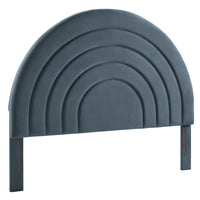 Modway Solana Arched Performance Velvet Full Headboard - Cadet Blue-Stain-Resistant Performance Velvet Upholstery