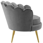 Modway Admire Scalloped Edge Performance Velvet Accent Armchair - Grey-Individually-Wrapped Pocket Coils