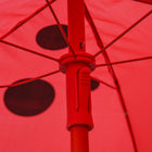 Outsunny Kids Folding Picnic Table & Chair Set with Sun Umbrella - Red-Material: Metal, Polyester  

