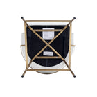 Manhattan Comfort Gracie 22" Modern Leatherette Upholstered Barstool - White and Gold-30 Day Limited Manufacturer's Warranty