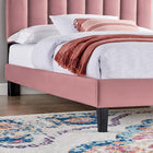 Modway Daisy Performance Velvet Twin Platform Bed - Dusty Rose-Tapered Wood Legs