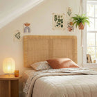 Modway Sandy Wall Mounted Wood and Rattan Twin Size Headboard - Natural Rattan-Natural Rattan