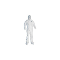 Kimberly-Clark Coverall, A30 White w/Zip Elastic Hood Boots XXXL, 10 Pack (46126)-Material: SMS