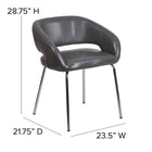 Flash Furniture Fusion Series Contemporary Leather Side Reception Chair - Grey-LeatherSoft is leather and polyurethane for added Softness and Durability