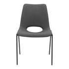 Zuo Desi Armless Dining Chair - Black - Set of 2-Stackable for space saving storage