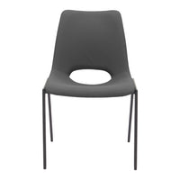 Zuo Desi Armless Dining Chair - Black - Set of 2-Stackable for space saving storage