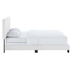 Modway Celine Channel Tufted Performance Velvet Queen Bed - White-Added Support Legs