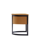 Manhattan Comfort Corso 26.38" Modern Faux Leather Upholstered Dining Chair - Tan-Seat Height: 18.51 inches