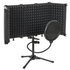 HOMCOM Foldable Studio Microphone Isolation Shield with Pop Filter - Stand-Includes all accessories, including a five panel foldable shield, a stand, a standard 3/8" threaded mount and a pop filter