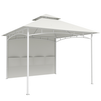 Outsunny 10 ft W x 10 ft L Patio Gazebo - Double Roof Outdoor Gazebo - Cream White-Double-tier UPF30+ polyester roof for ventilation and sun protection