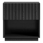 Hudson&Canal Jason Rectangular Fluted Nightstand - 24" W - Black Grain-Features a smooth-glide drawer and open lower storage space