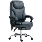 Vinsetto PU Leather Heated Massage Office Chair with Vibration - Grey-Six vibration massage points with three modes, three intensities, a timer, and three-level lumbar heating to relax your body
