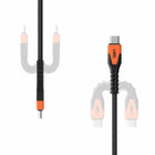 UAG Rugged Kevlar Core USB-C to USB-C Charge/Sync Cable 5ft - Black/Orange-Reinforced Kevlar  core