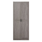 Manhattan Comfort Cornelia 29.61" Modern 4-Shelf Storage Closet - Grey-Modern Free Standing Wardrobe Closet with 4 Large Shelves for Bedroom and Storage Use