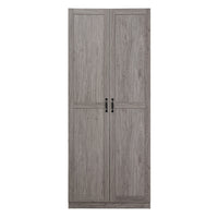 Manhattan Comfort Cornelia 29.61" Modern 4-Shelf Storage Closet - Grey-Modern Free Standing Wardrobe Closet with 4 Large Shelves for Bedroom and Storage Use