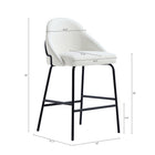 Manhattan Comfort Gracie 22" Modern Leatherette Upholstered Counter Stool - White and Black - 2 Pack-Upholstered in Luxurious Leatherette with Fine Stitching 
