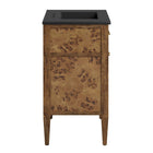 Modway Elysian 30" Wood Bathroom Vanity - Black/Brown-Mango Wood Construction