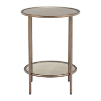 Zuo Anelli Side Table - Bronze-Mirror Glass round shape tabletop