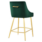 Modway Discern Performance Velvet Counter Stool - Green-Decorative Handle