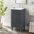 Modway Render 18" Bathroom Vanity Cabinet - Grey/White-Soft-Close Door