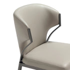 Manhattan Comfort Kirsten 20.5" Modern Leatherette Upholstered Dining Chair - Light Grey - Set of 4-Curved Backrest with Open Metal Accents Add an Industrial Edge to the Soft Silhouette