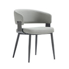 Manhattan Comfort Luce 22" Modern Textured Leatherette Upholstered Dining Chair - Stone Grey-Plush, Foam-Filled Seat for Lasting Comfort