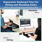 Uncaged Ergonomics KT4 Clamp-On Under Desk Keyboard Tray - Black-Reinforced steel frame creates a no-shake typing environment. 