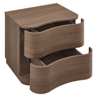 Modway Mirae 2-Drawer Curved Nightstand - Brushed Brown Oak-Assembly Required