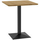 HOMCOM Square Dining Table with Steel Base for Kitchen - Brown-Modern style, blends perfectly with most home decorations