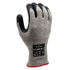 SHOWA S-TEX Microporous Embossed Nitrile A5 Cut Resistant Poly Glove - Knit HPPE/Stainless Steel Liner - Black/Grey - Medium -Microporous foam nitrile coating