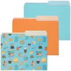 Merangue File Folders - Letter Size - Retro Coffee - 3 Pack-Reversible 1/2-cut file folders