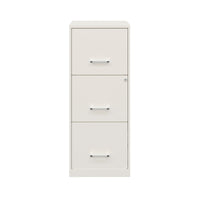 Hirsh 3-Drawer Vertical Filing Cabinet with Lock - Pearl White-Drawers accommodates letter-size hanging file folders